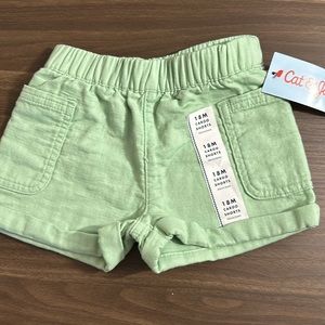 NWT 18 Mos Green Cargo Shorts